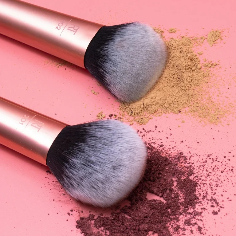 Real Techniques InstaPop Face Brush, For Liquid or Cream Foundation, Streak Free Coverage, Orange... | Walmart (US)