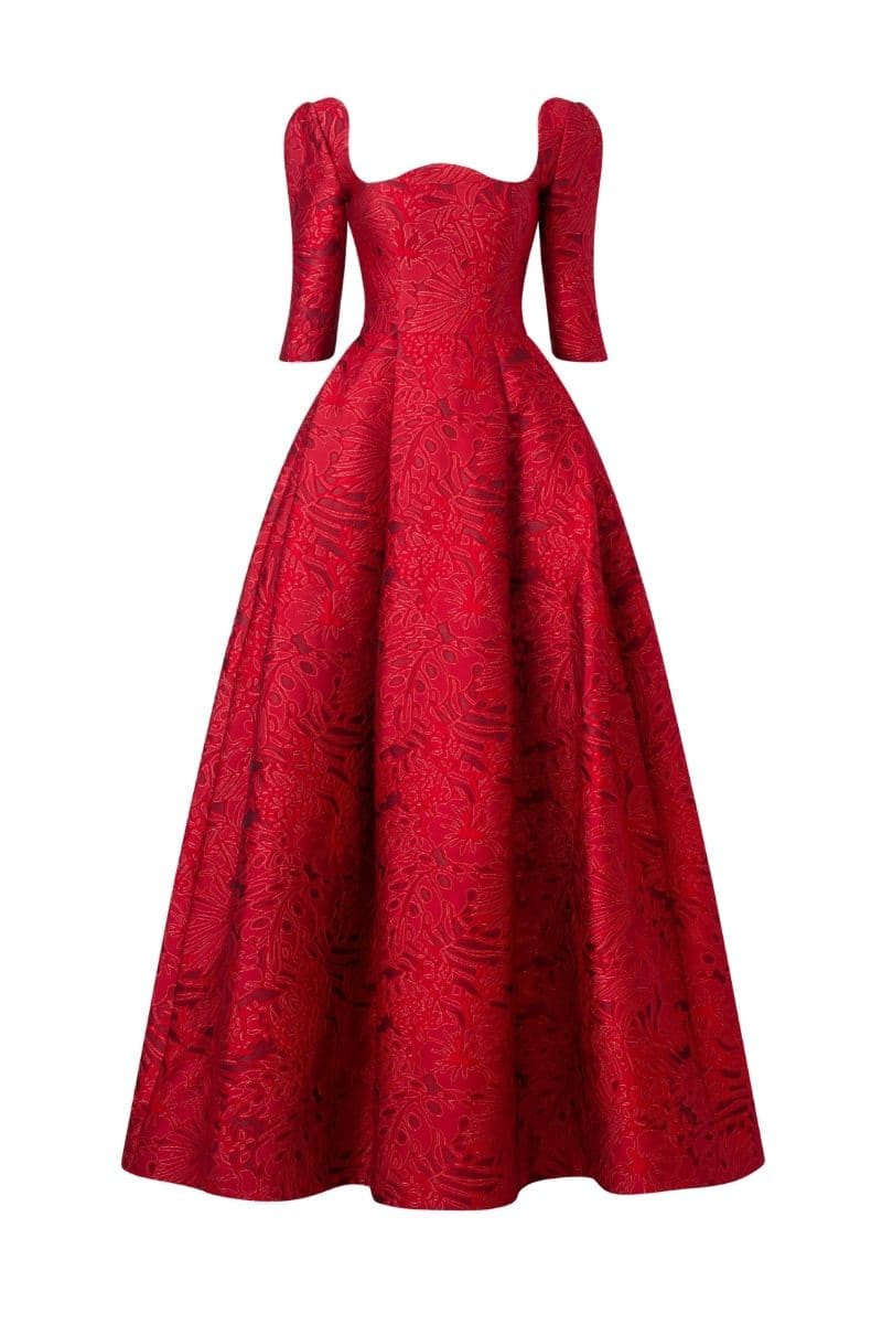 LONG SLEEVE CURVED NECKLINE FULL DRESS | Tracy Studio | CULT MIA | CULT MIA UK LTD
