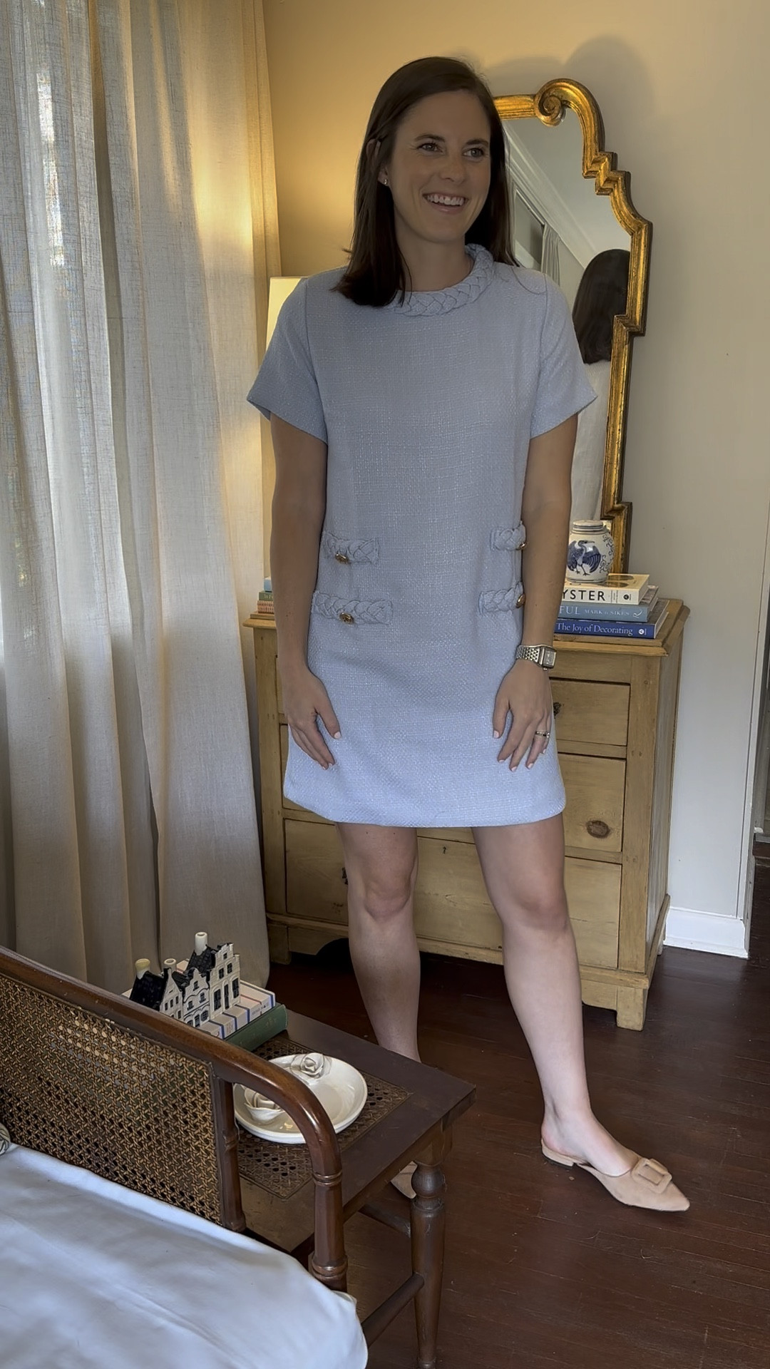 If I worked in a corporate setting these Amazon dresses would be on repeat in every color, and even without working in an office I’ll be reaching for them any chance I get! At under $50 each  pair them with these cute flats (also from Amazon) in your favorite color for the easiest look that is affordable and will leave you feeling put together!I’m wearing a medium in both dresses but probably could’ve stuck to a small in the midi version (although size up if you are larger in the chest or shoulders). Sized up half a size in the flats! #amazonfinds #amazonfind #affordableworkwear #workwear #workwearstyle #officeoutfit #amazon #amazonfavorites #tweeddress #corporatestyle #babyshowerdress #workdress #officestyle #dupe #lookforless #classicstyle #classicdresses