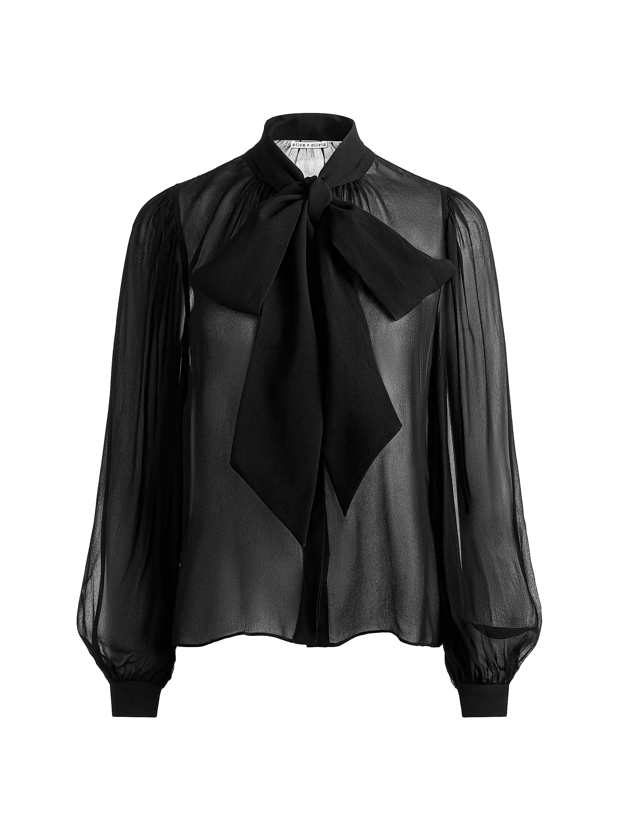Alice + Olivia Brentley Tieneck Chiffon Blouse | Saks Fifth Avenue | Saks Fifth Avenue