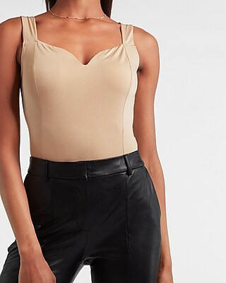 Body Contour Double Layer V-Neck Tee | Express