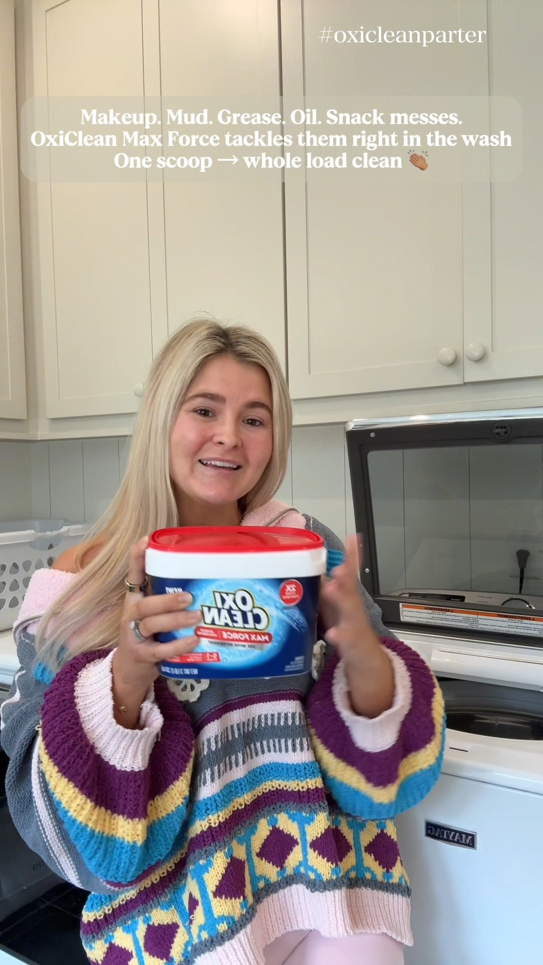 Partnering with OxiClean to share the Max Force In-Wash Powder…one scoop with my detergent and stains are handled. Makeup, mud, grease, kid messes… all tackled in one load! 👏🏽

Linked in my LTK to shop at Walmart 🤍@OxiClean #Ad #Paidlink #OxiClean #OxiCleanPartner

#LTKBaby #LTKHome #LTKKids