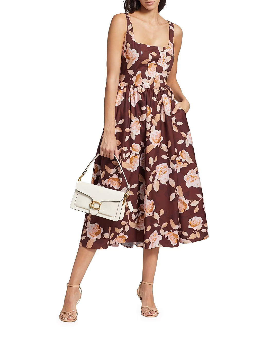 Desi Floral Corset Midi-Dress | Saks Fifth Avenue
