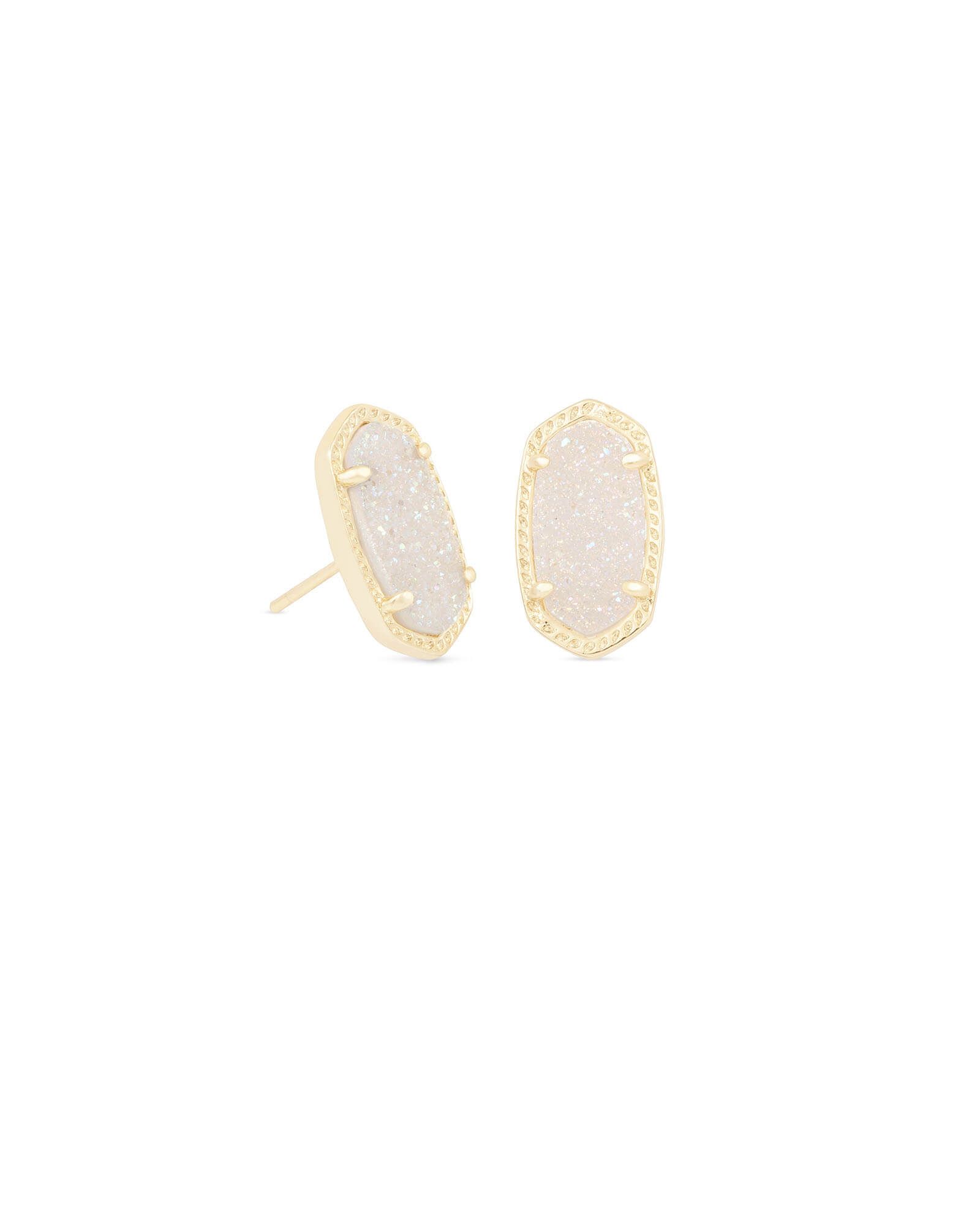 Ellie Gold Stud Earrings in Iridescent Drusy | Kendra Scott