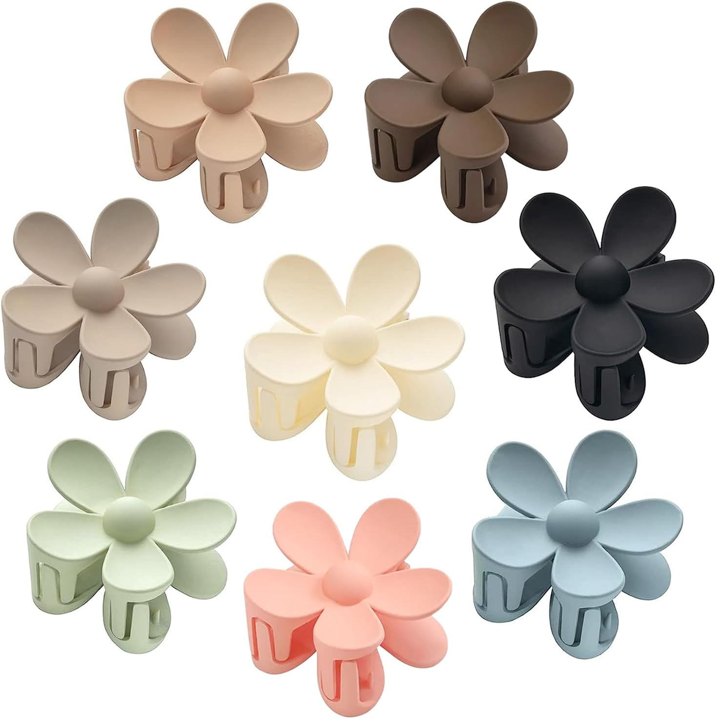 Flower Hair Clips, 8Pack Hair Claw Clips for Women, Large Cute Matte Flower Claw Clips Big Daisy ... | Amazon (US)