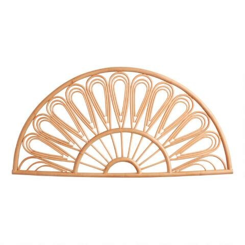 Half Circle Rattan Floral Dara Wall Decor | World Market
