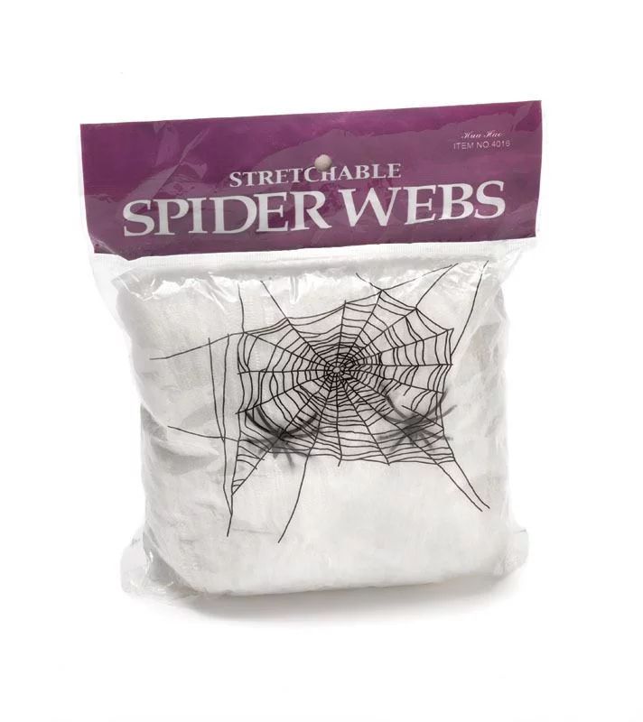 Halloween Decoration Spider Web with 4 Spider White Stretchable Cobwebs | Walmart (US)