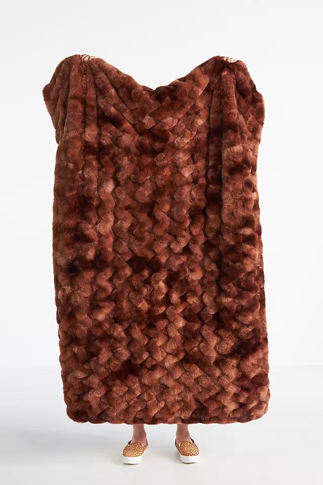 Luxe Faux Fur Throw Blanket | Anthropologie (US)