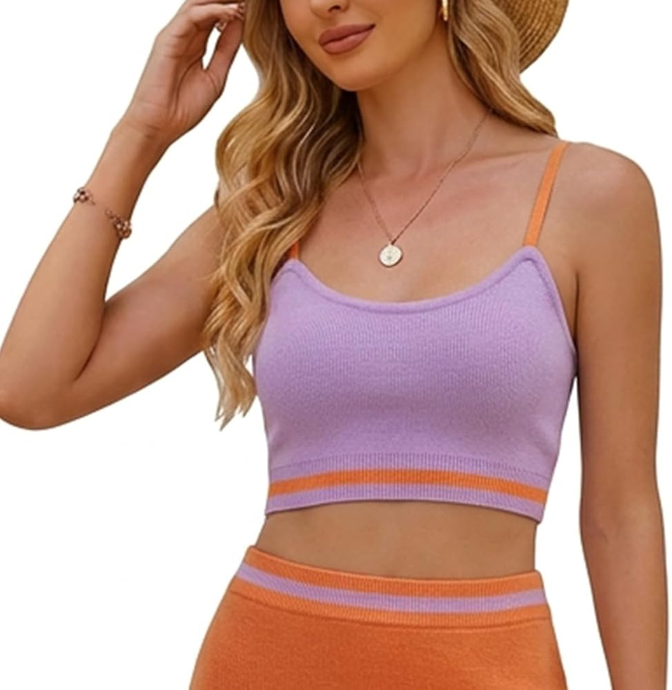 Amazon.com: Denis Lora Skirt Sets Women 2 Piece Outfits Dressy Summer Knit Cami Top High Slit Ski... | Amazon (US)