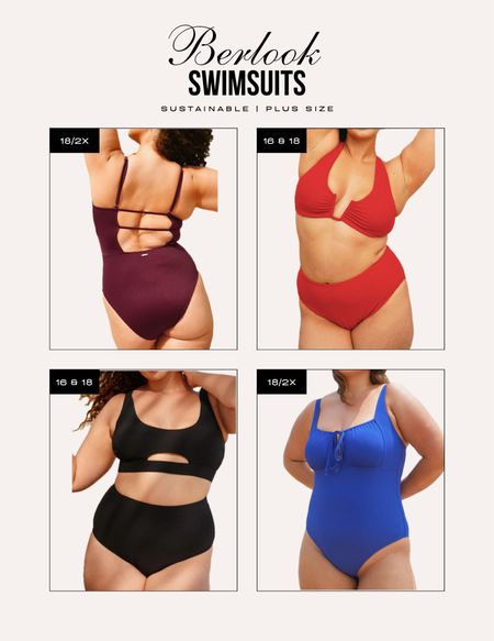 Plus size one piece and two piece curvy swimsuits and bikinis from sustainable swimwear brand Berlook.

Code tjane20 for 20% off

#LTKplussize #LTKfindsunder50 #LTKswim