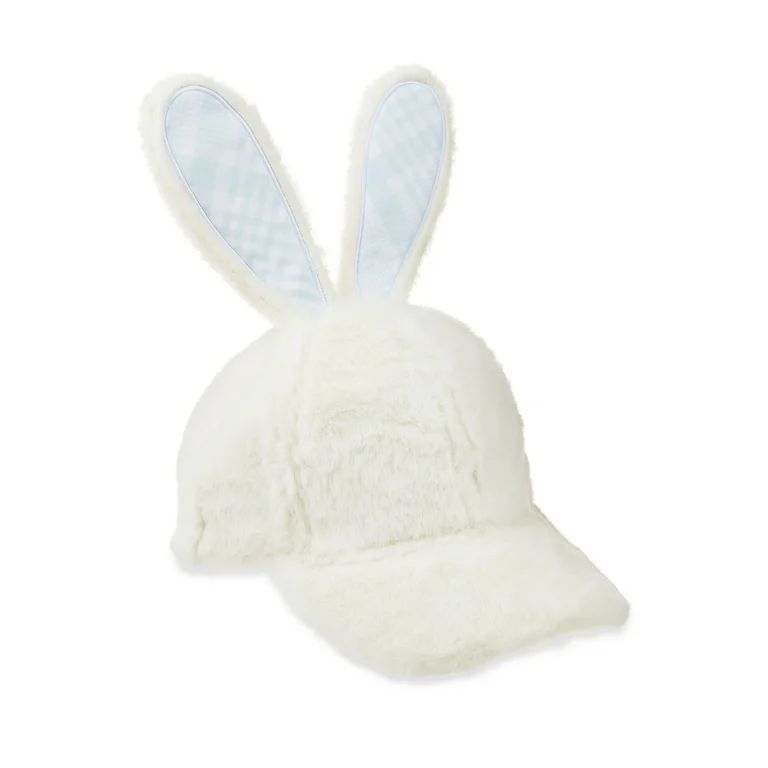 Easter Bunny Ears Plush Baseball Cap, White, Cute Spring Costume Accessory from Way to Celebrate | Walmart (US)