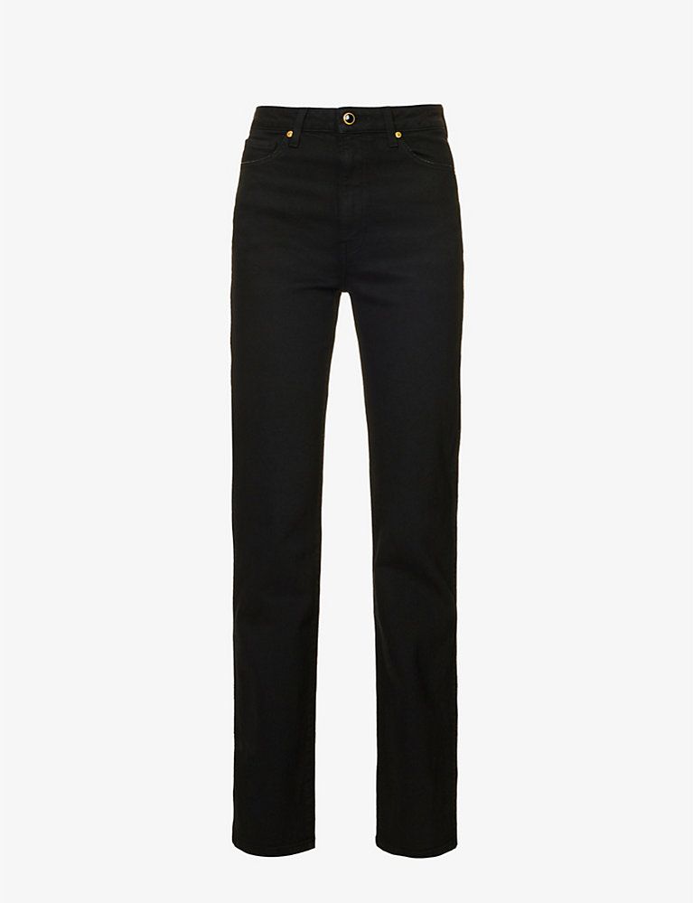 Danielle structured-waist straight mid-rise stretch-denim jeans | Selfridges