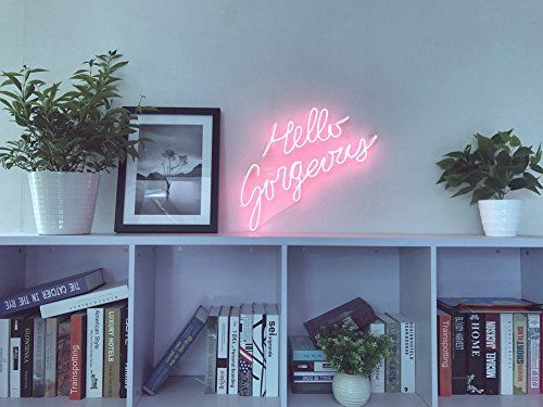 Hello Gorgeous Neon Sign Real Glass Handmade Visual Artwork Home Decor Wall Light | Amazon (US)