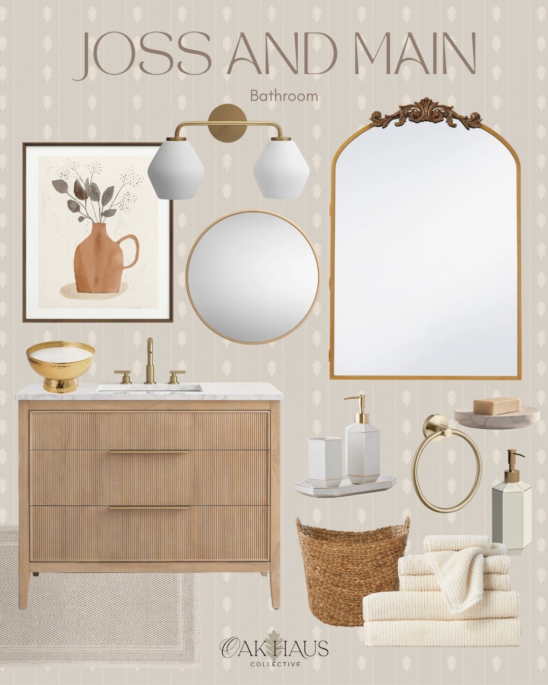 Joss & Main, Bathroom, Mirror, Vanity, Sink, Decor, Painting, Basket, Soap Dish, Lighting, Towel, Candle

#LTKHome #LTKgrwm #LTKdayinmylife