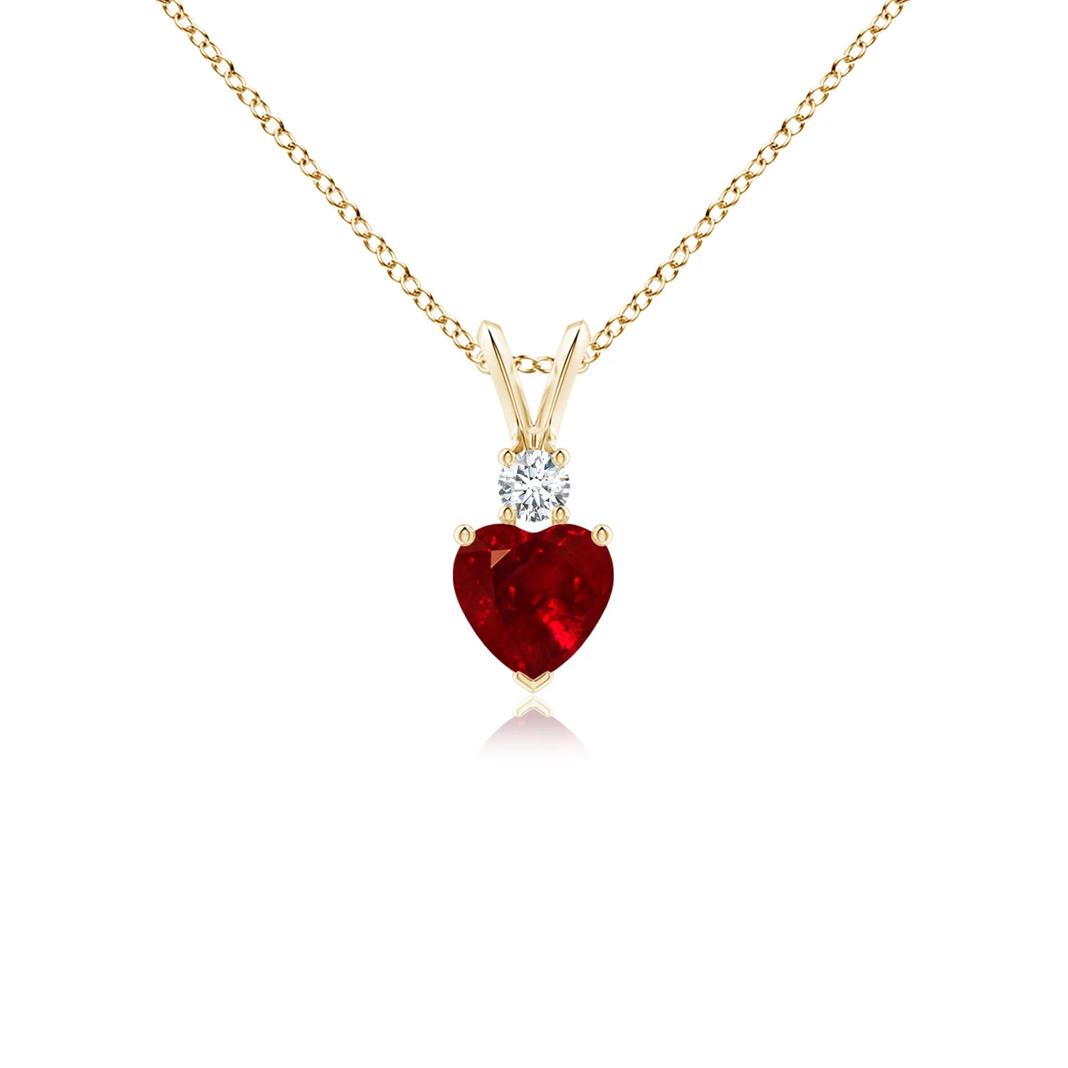 Heart-Shaped Ruby Rabbit Ear Bale Pendant | Angara Inc.