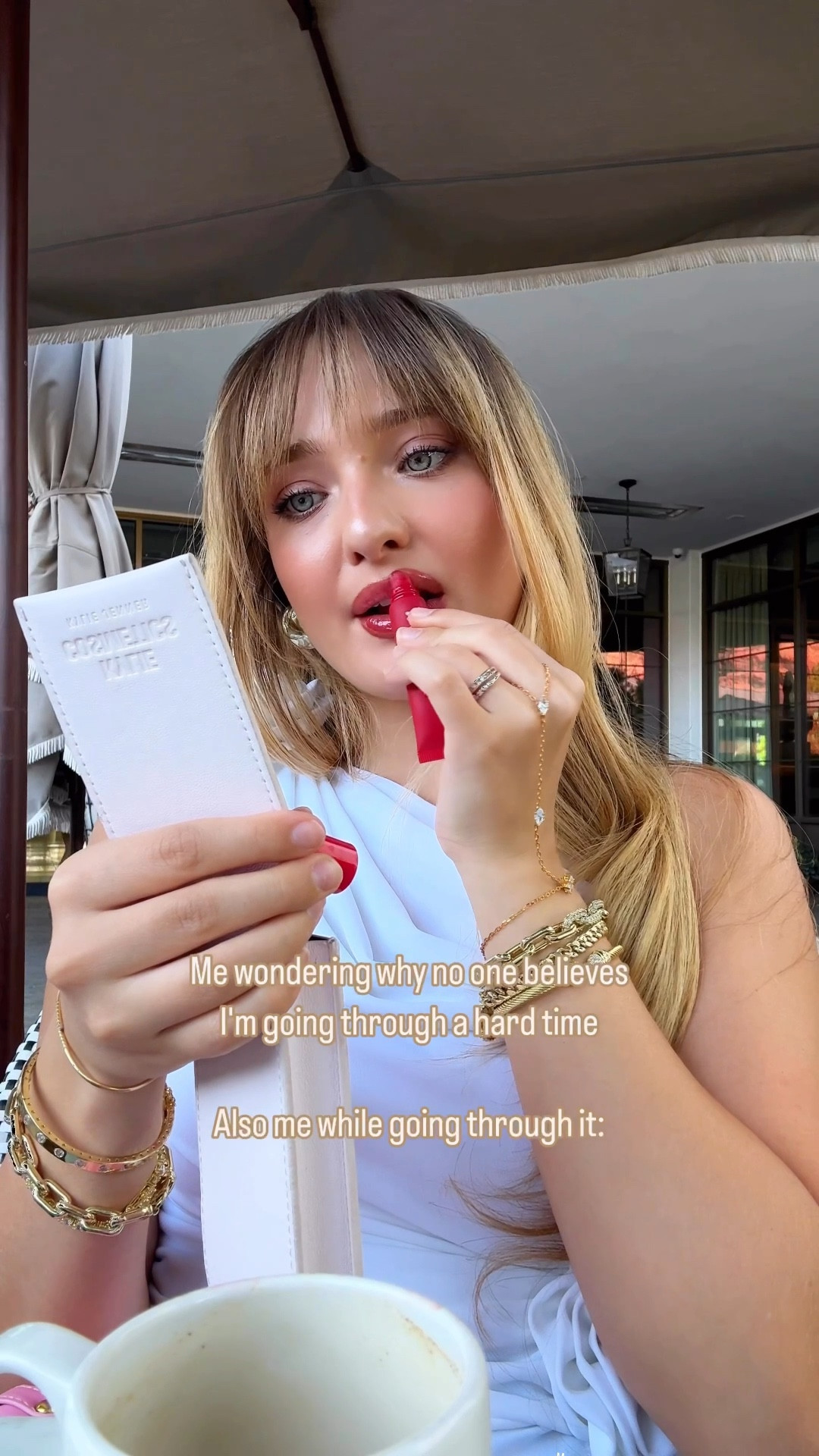 A storm inside but at least we look good going through it 🎀✨

#makeup #beauty #ltkmakeup #lipgloss #lipcombo #qoute #video #ltkvideo 

#LTKU #LTKFindsUnder50 #LTKBeauty