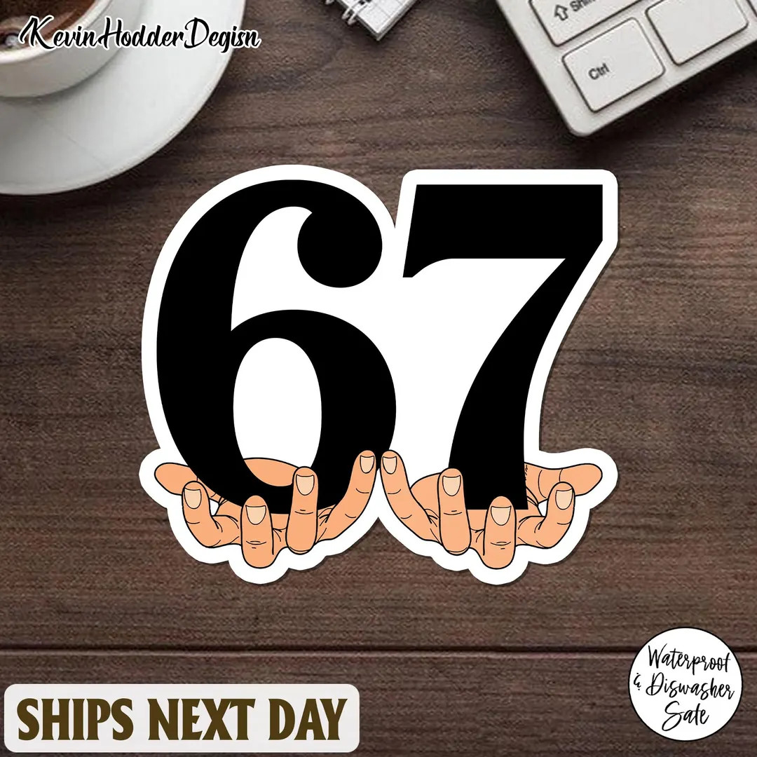 Six Seven 6 7 Hand Sticker, Six Seven Sticker, 6 7 Sticker, Number Meme Viral Tiktok Saying Stick... | Etsy (US)