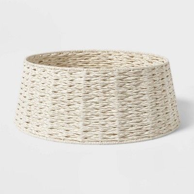 Large Round Tapered Rope Tree Collar White/Metallic - Wondershop™ | Target