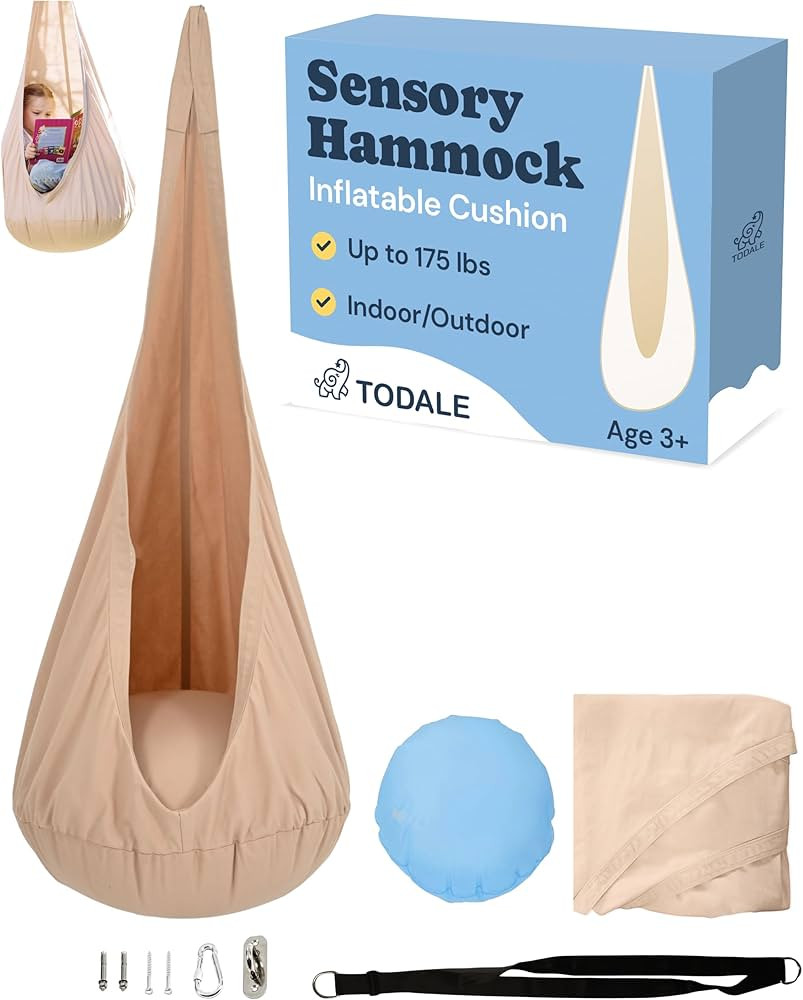 Todale Sensory Swing - Cream Cloth - Hammock Chair & Sensory Pod - Indoor/Outdoor Hanging Chair f... | Amazon (US)