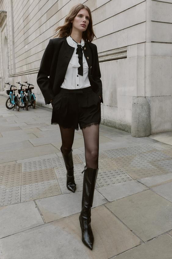 LACE BERMUDA SHORTS | Zara UK