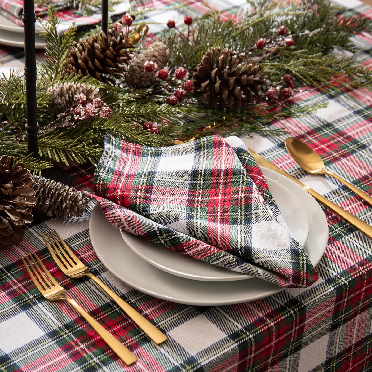 Christmas Classic Holiday Plaid Cotton Napkin Set of 8 - Multicolor - 17x17 - Elrene Home Fashion... | Target