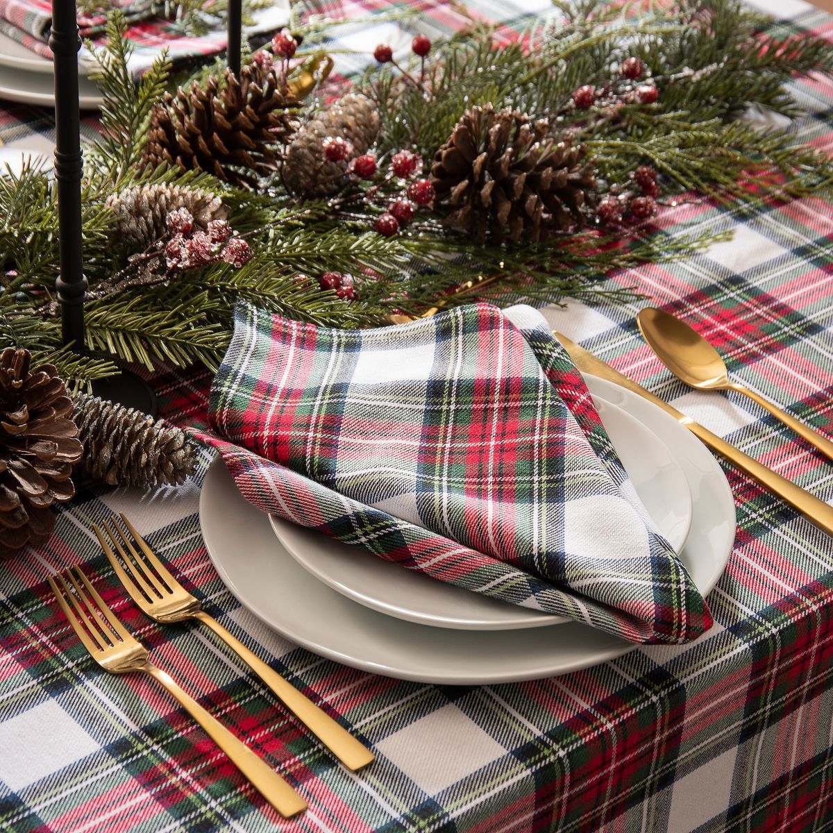 Christmas Classic Holiday Plaid Cotton Napkin Set of 8 - Multicolor - 17x17 - Elrene Home Fashion... | Target
