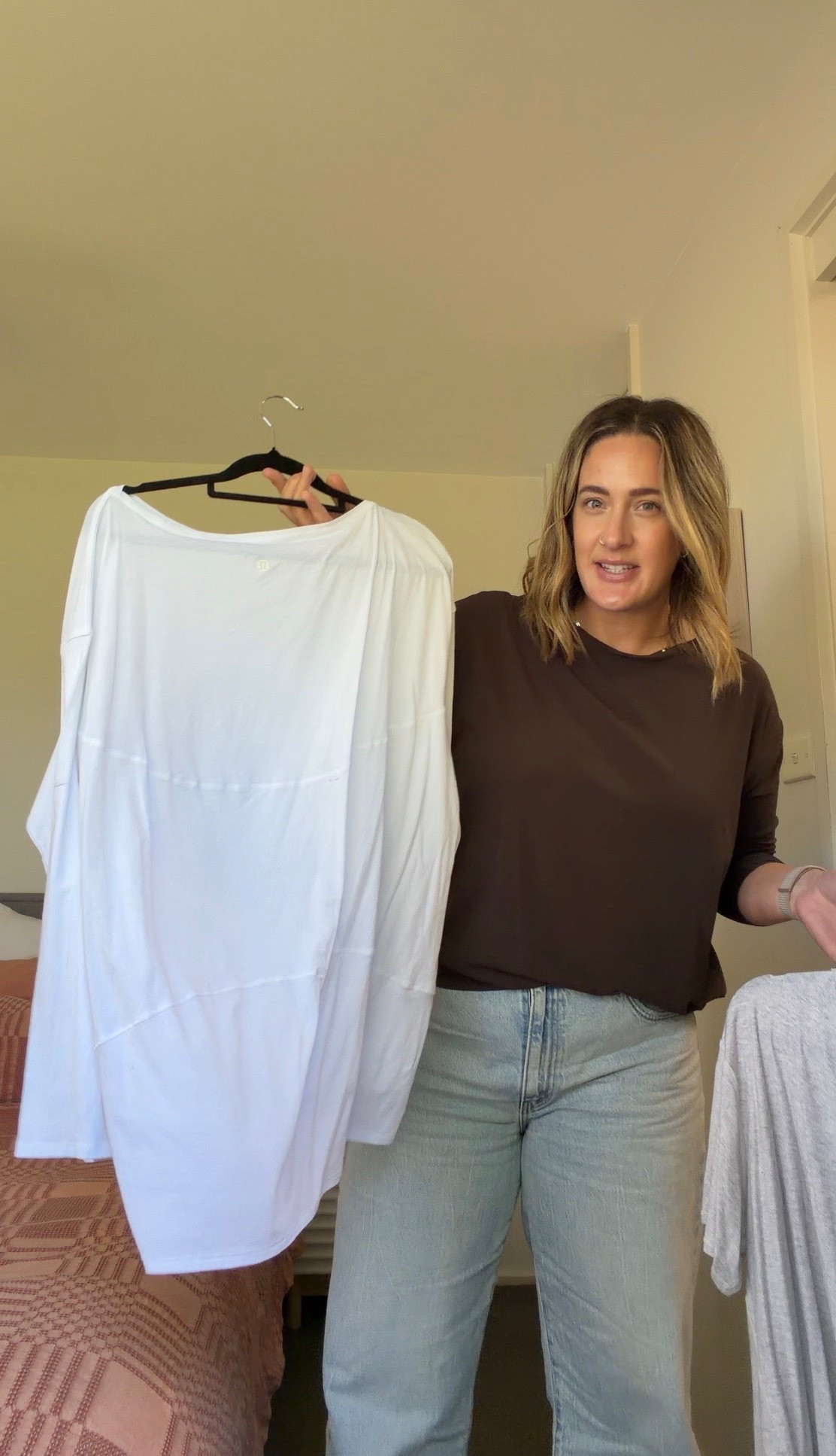Some of my absolutely favourite basic tops for every day wear 👏🏼
I’ve also linked a couple of other Lululemon basic tops that I live in 🤎

I wear a size US12 (AU16) in all top styles & a size 32 in the jeans xx 

#lululemon #basics #midsize