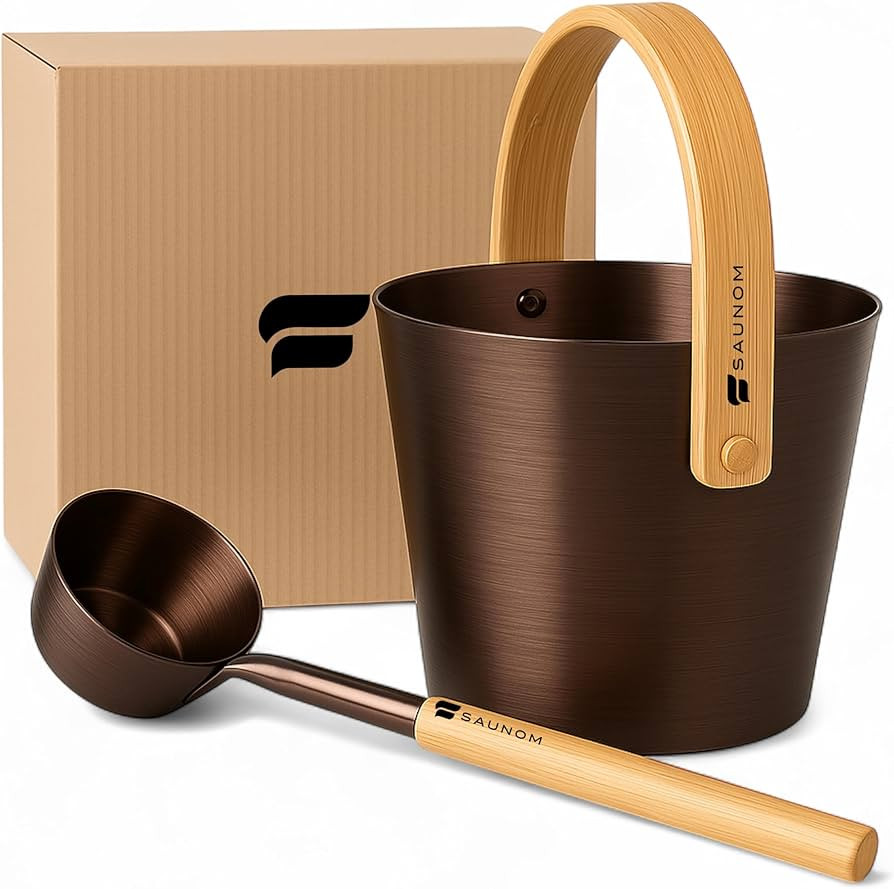 Luxury Aluminum Sauna Bucket and Ladle Set with Modern Nordic Design – Anodized Aluminum Sauna ... | Amazon (US)