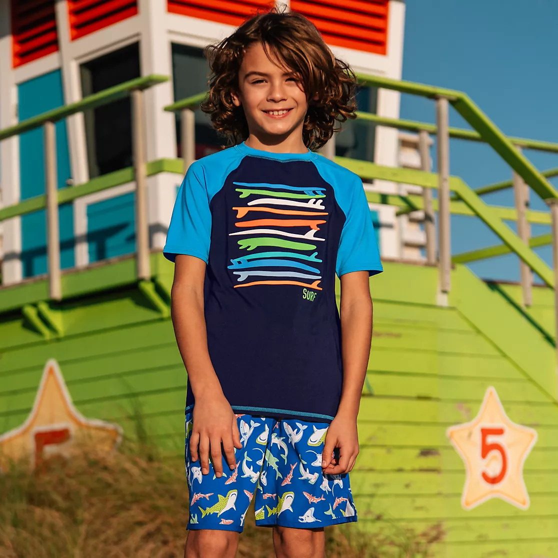 Boys Chlorine Resistant Stretch Hydroliner Sport Swim Trunks | Lands' End (US)
