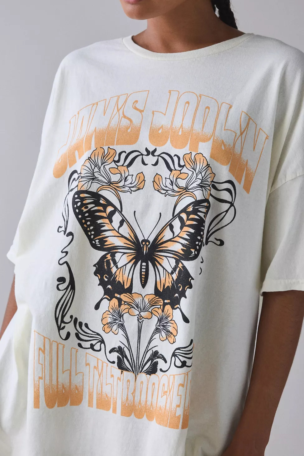Janis Joplin Butterfly Graphic Cotton T-Shirt Dress | Urban Outfitters (US and RoW)