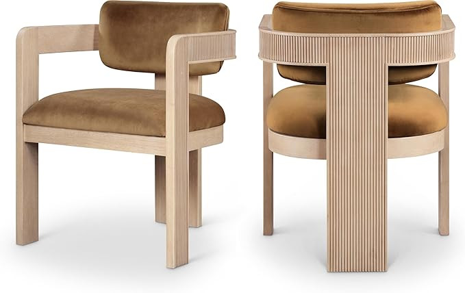 Meridian Furniture 11094Saddle-C Sacha Collection Art Deco Dining Chair, Ultra Luxe Saddle Velvet... | Amazon (US)