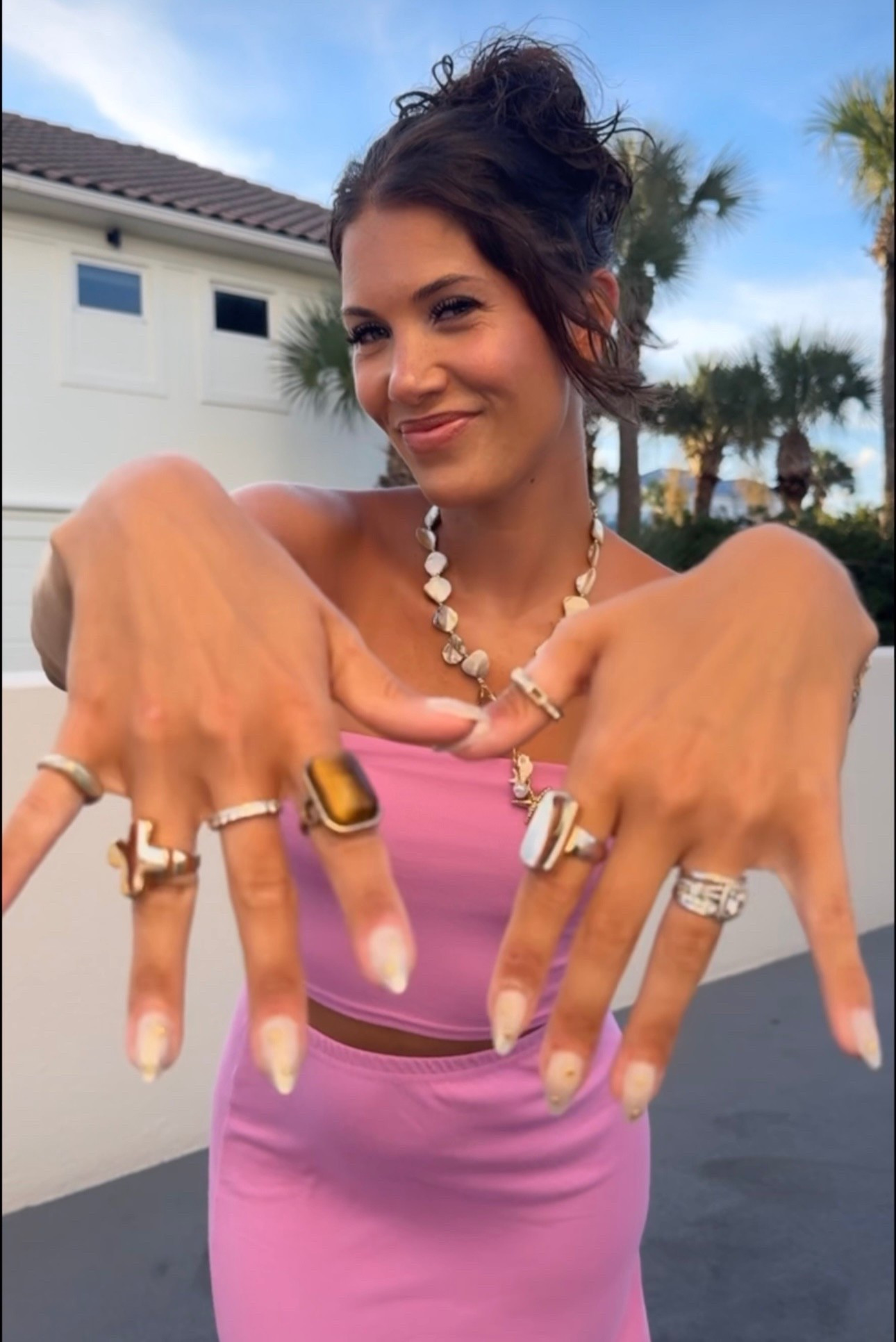 Hot pink for family beach pictures! Loving this comfy two piece set from Free People! Wearing an XS- true to size! 