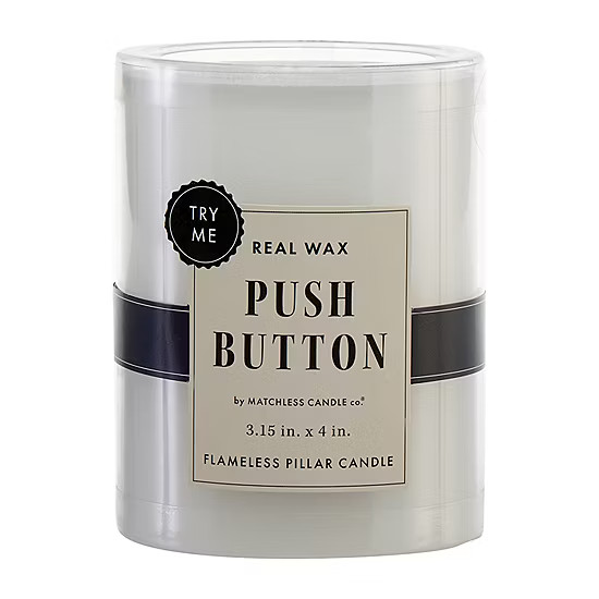 White Push Button Pillar LED Candle Collection | JCPenney