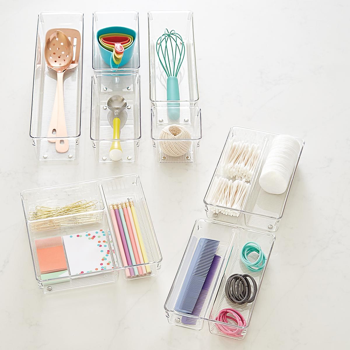 iDESIGN Linus Deep Drawer Organizer Clear | The Container Store