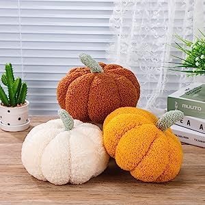 3 Pcs Pumpkin Throw Pillow Cushion 7.87'' 3D Pumpkin Throw Pillows Pumpkin Sofa Throw Pillow Cush... | Amazon (US)