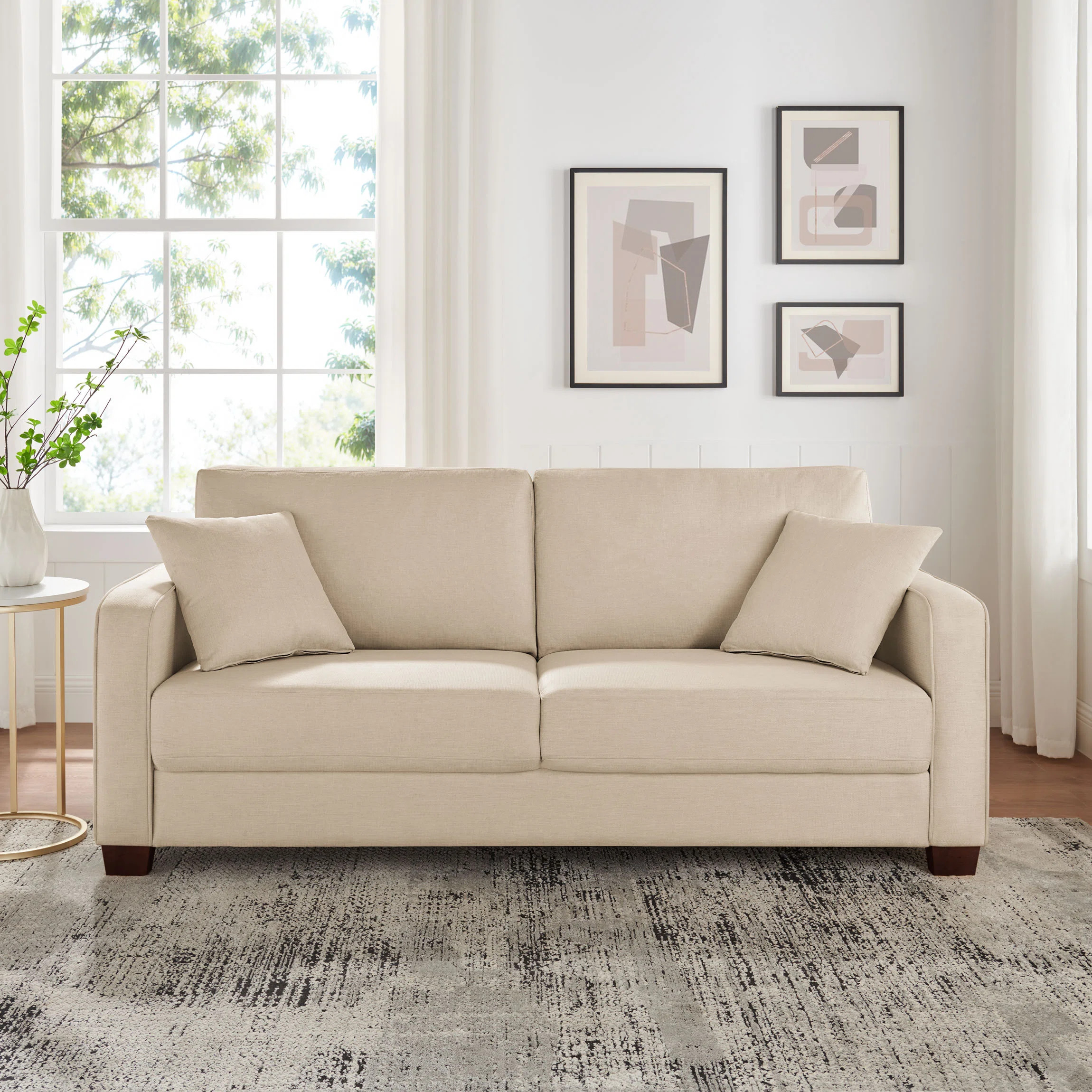 79’’ Upholstered Sofa  Couch With 2 Pillows | Wayfair North America