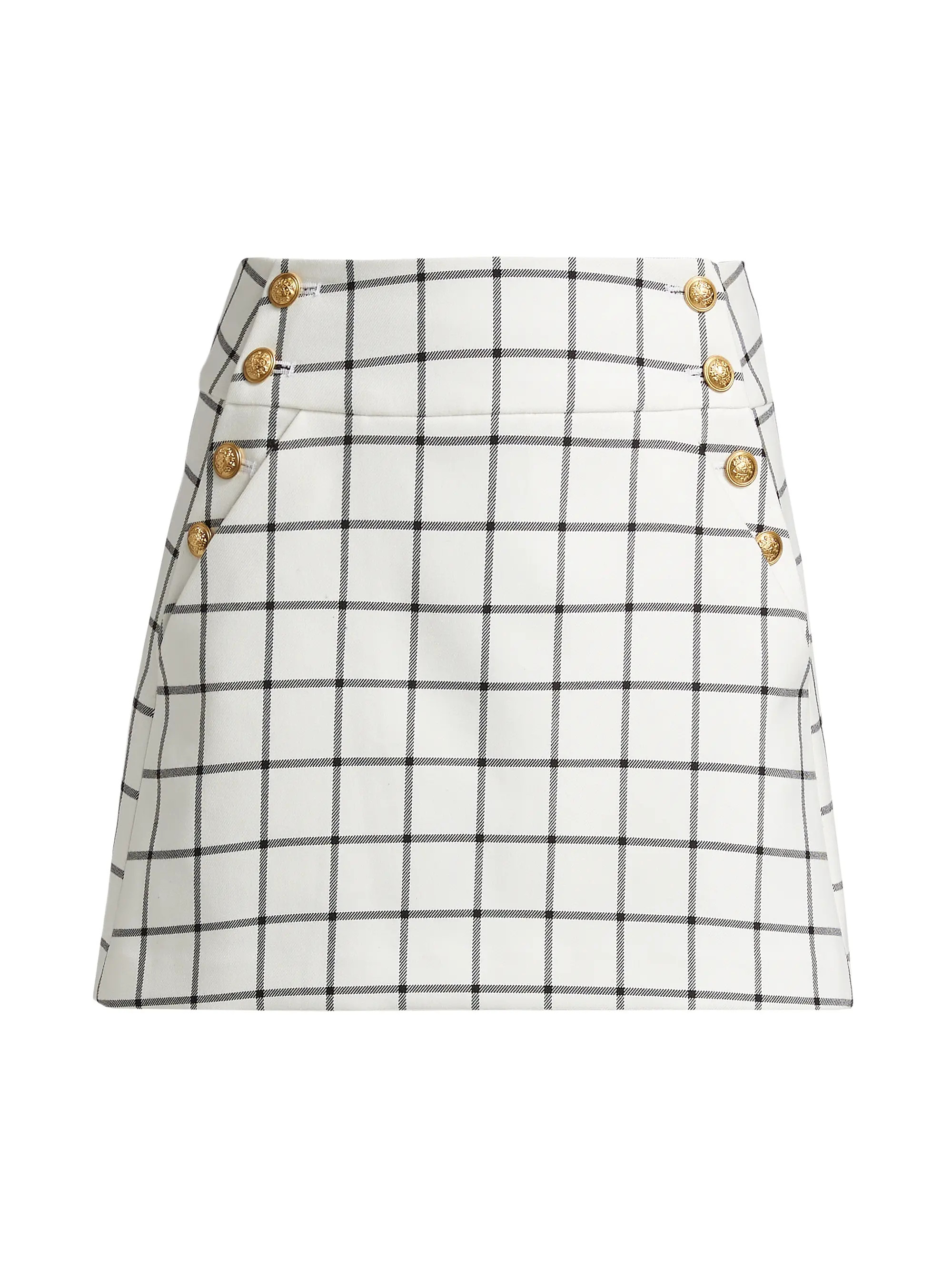 Donald Plaid Side-Button Miniskirt | Saks Fifth Avenue