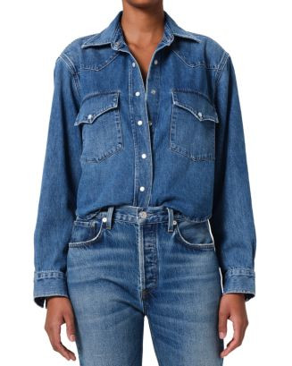 Citizens of Humanity Cropped Western Denim Shirt | Bloomingdale's Women | Bloomingdale's (AU)