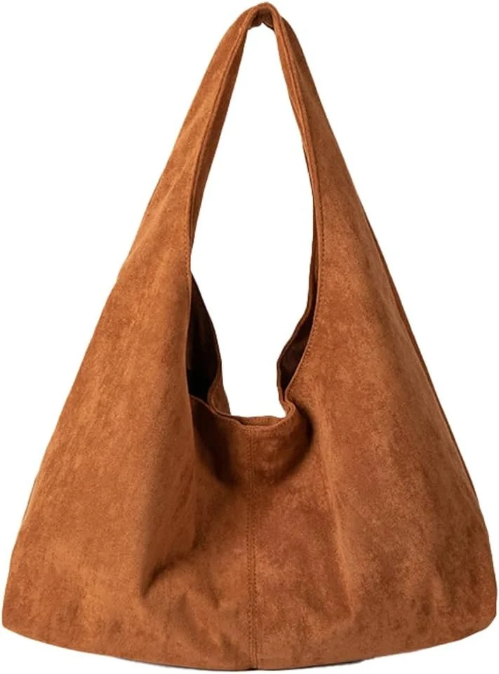 Women's Suede Tote Bag Retro Crescent Shoulder Bag Trendy 2025 Suede Handbag Underarm Purse Work ... | Walmart (US)