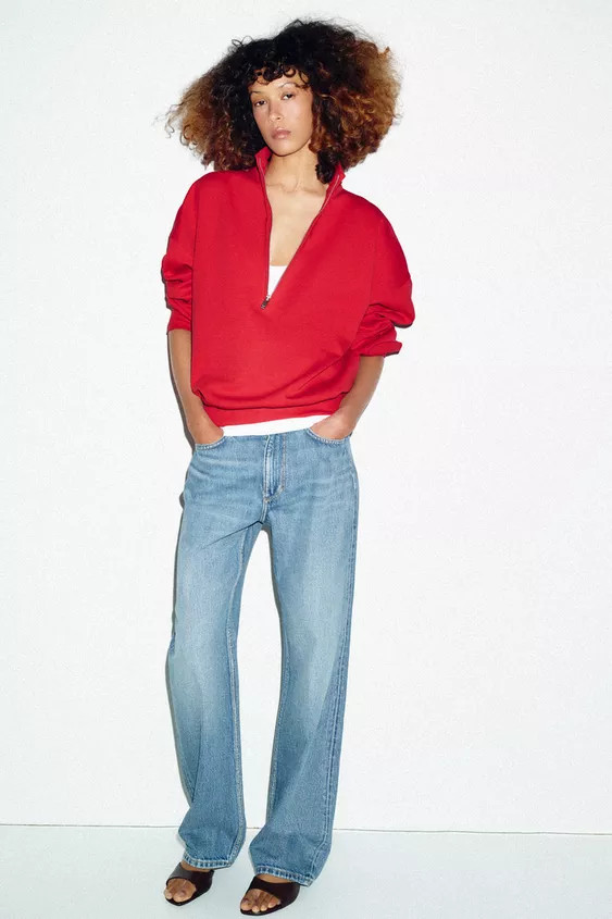 OVERSIZE ZIP-UP SWEATSHIRT | Zara UK