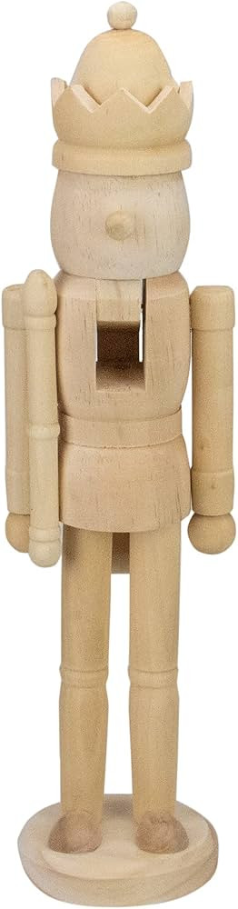 Northlight Unfinished Paintable Wooden Christmas Nutcracker with a Crown, 14.75", Brown | Amazon (US)