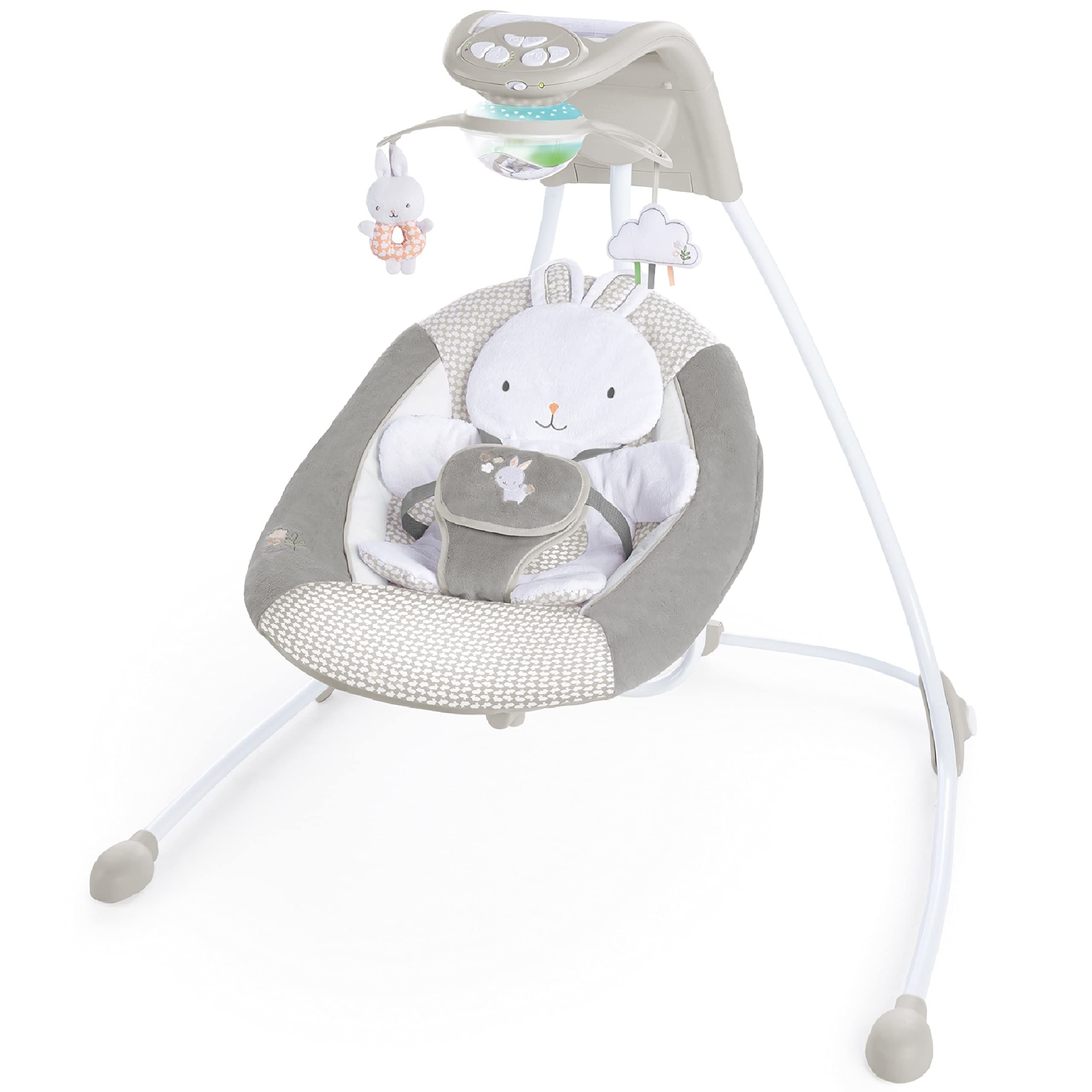 Ingenuity InLighten 6-Speed Foldable Baby Swing with Light Up Mobile, Swivel Infant Seat and Natu... | Amazon (US)