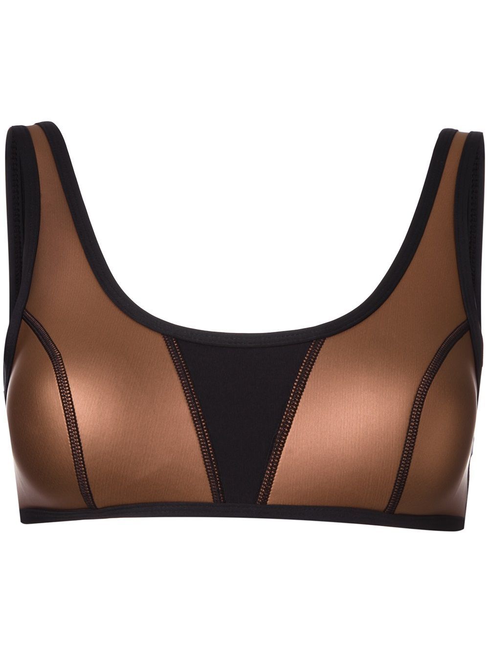 Duskii 'Ochre' crop bikini top - Brown | FarFetch US