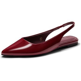 Coutgo Womens Slingback Flats Pointed Closed Toe Slip On Ballet Dress Shoes | Amazon (US)