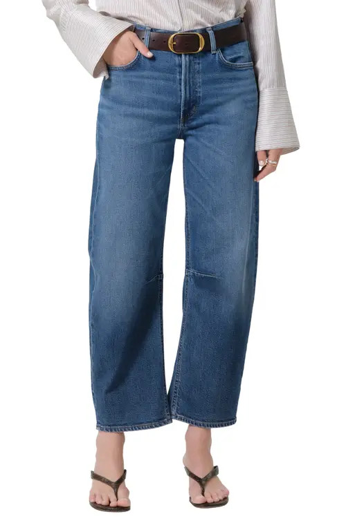 Citizens of Humanity Miro High Waist Ankle Relaxed Barrel Jeans in Benson Medium Indigo at Nordstrom, Size 30 | Nordstrom