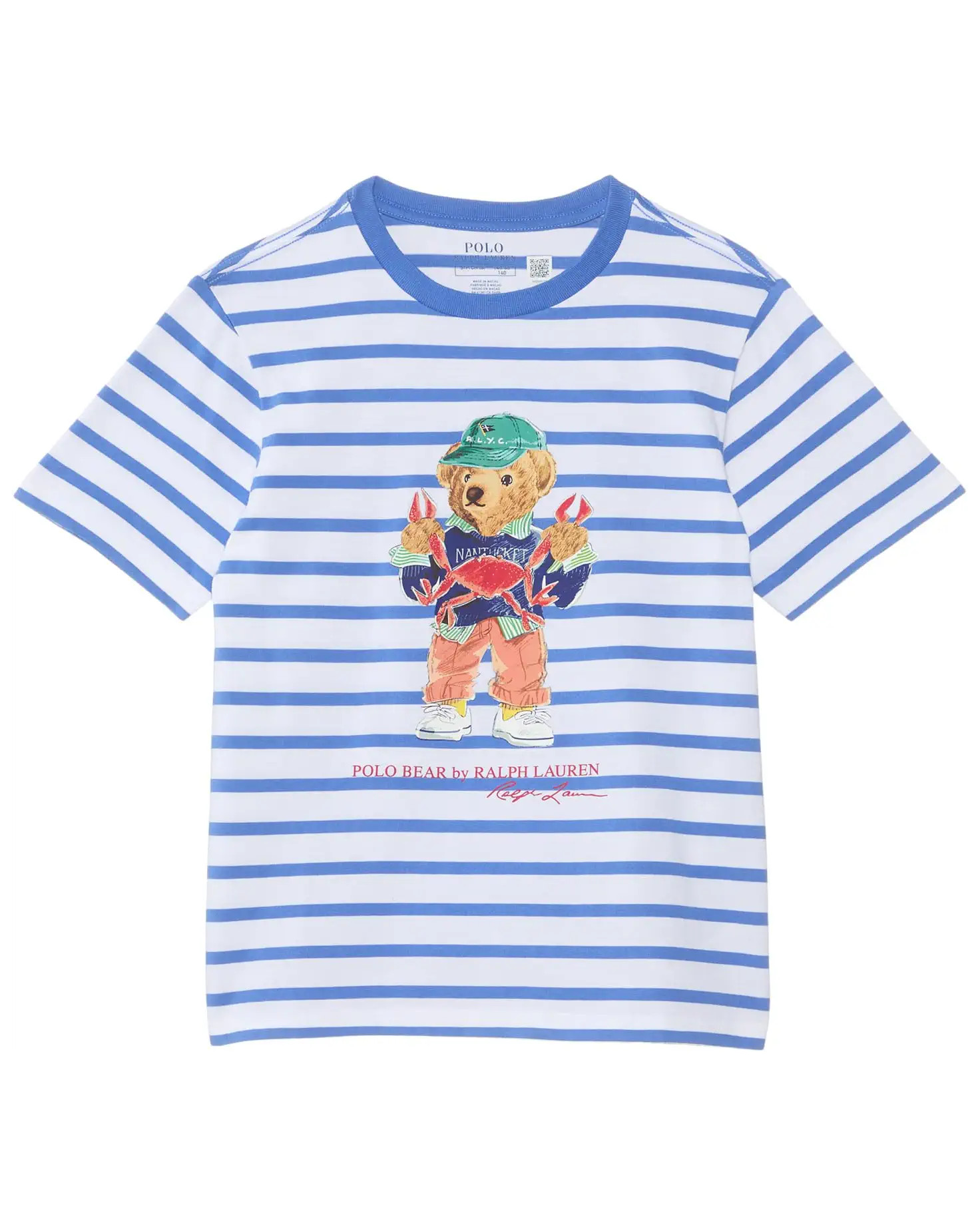 Polo Bear Striped Cotton Jersey Tee (Toddler/Little Kid) | Zappos