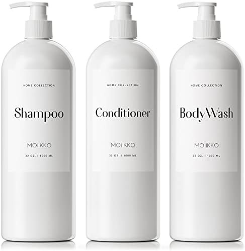 Amazon.com: MOIIKKO Refillable Shampoo and Conditioner Dispenser Bottles 32oz - Set of 3 Empty Sh... | Amazon (US)