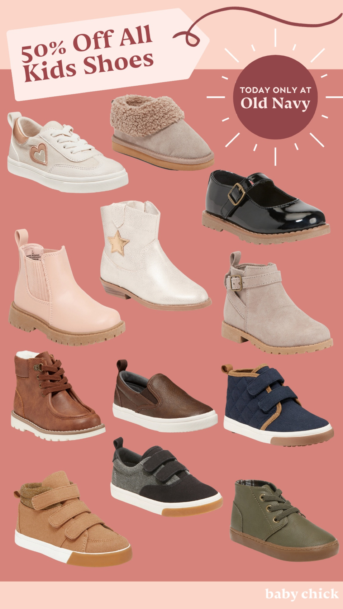 Today only get 50% off all kids shoes at Old Navy! #oldnavy #kidsshoes 

#LTKshoecrush #LTKsalealert #LTKkids