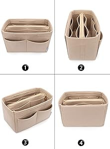 LEXSION Felt Purse Bag Organizer Insert with zipper Bag Tote Shaper Fit Speedy Neverful PM MM | Amazon (US)