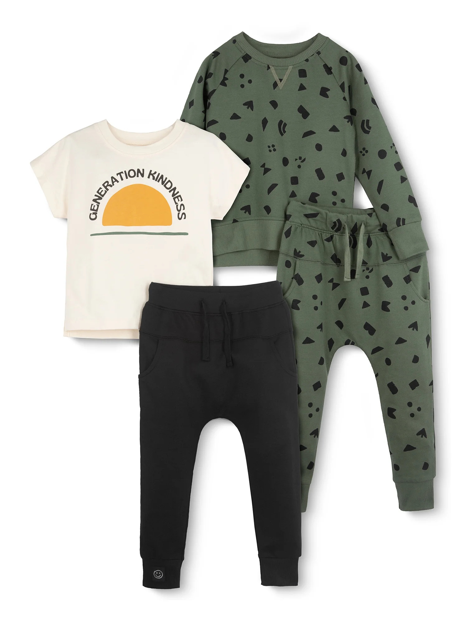 Little Star Organic Toddler Boy 4Pc Outfit Set, Sizes 12M- 5T - Walmart.com | Walmart (US)